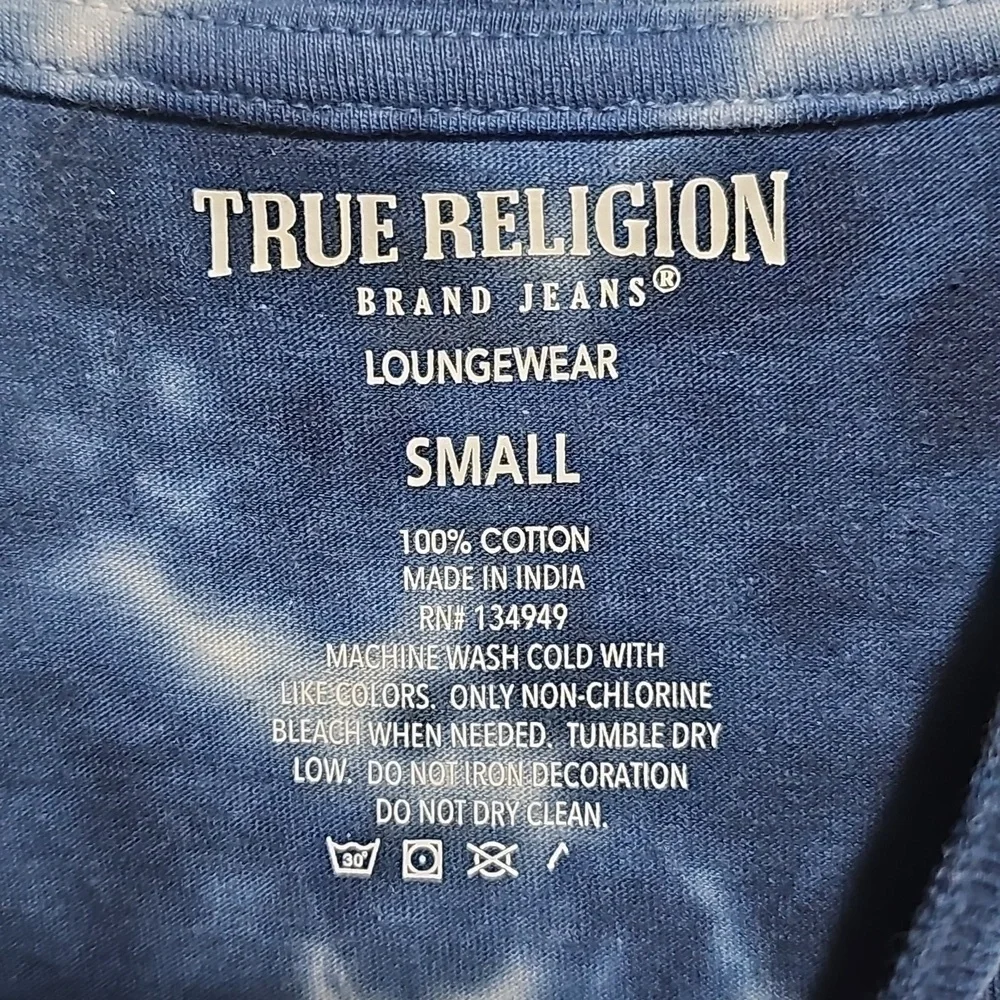 True Religion Tye Dye Blue‎ Silver Shirt Small New